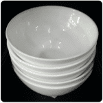 White tempered glass rice bowl