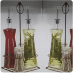4pc condiment set with stand
