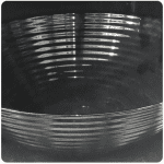 Harena noir black tempered glass bowl (L)