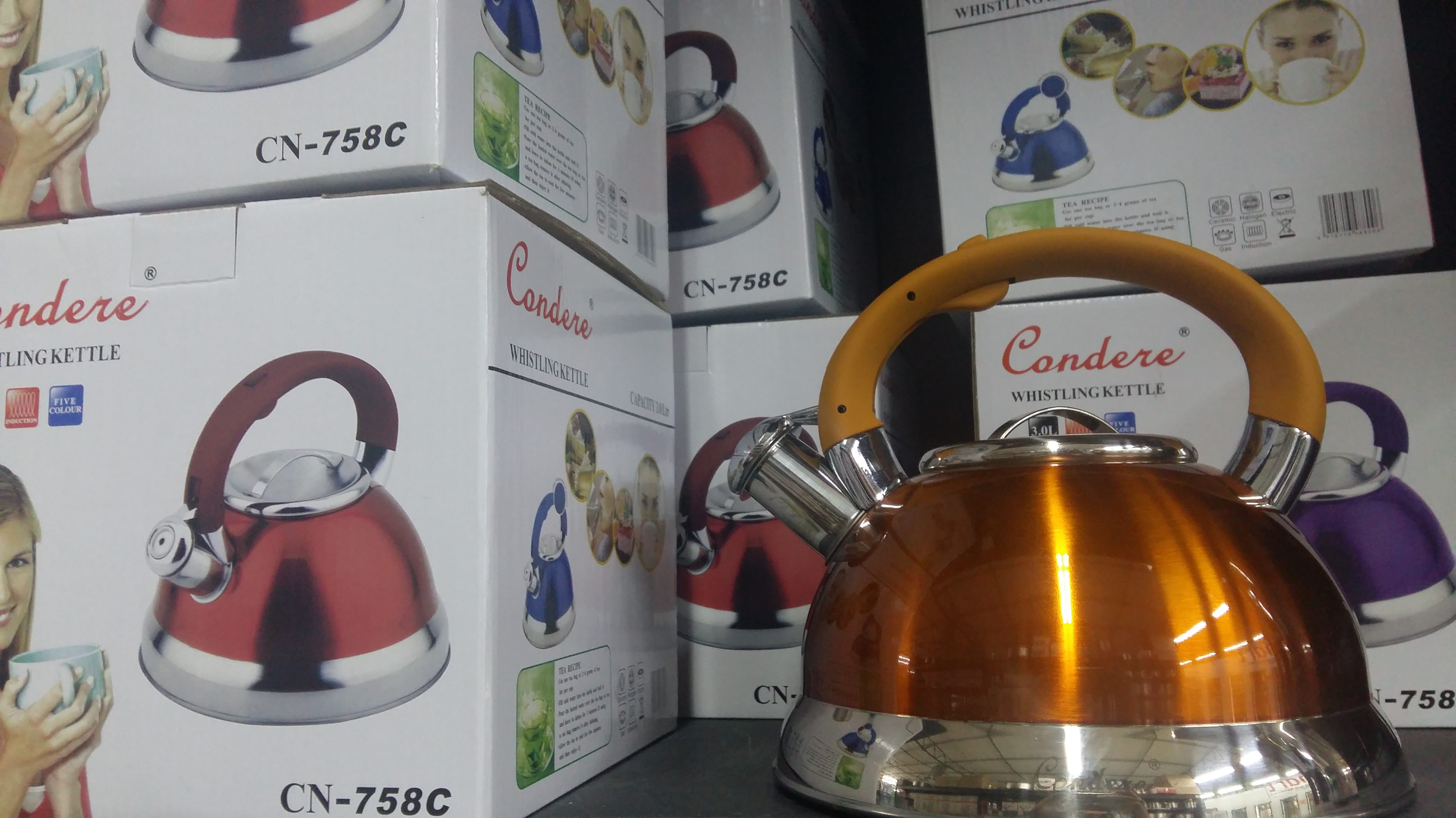 Whistle Kettle 3L Red, Blue, Silver, Purple, Green & Gold - Image 2